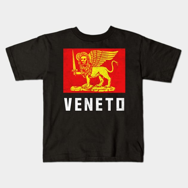 Veneto Italia / Italian Region Vintage Look Flag Kids T-Shirt by DankFutura